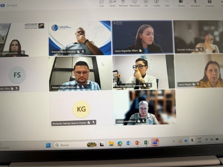 Imagen de la pantalla con las personas conectadas en la sesión virtual